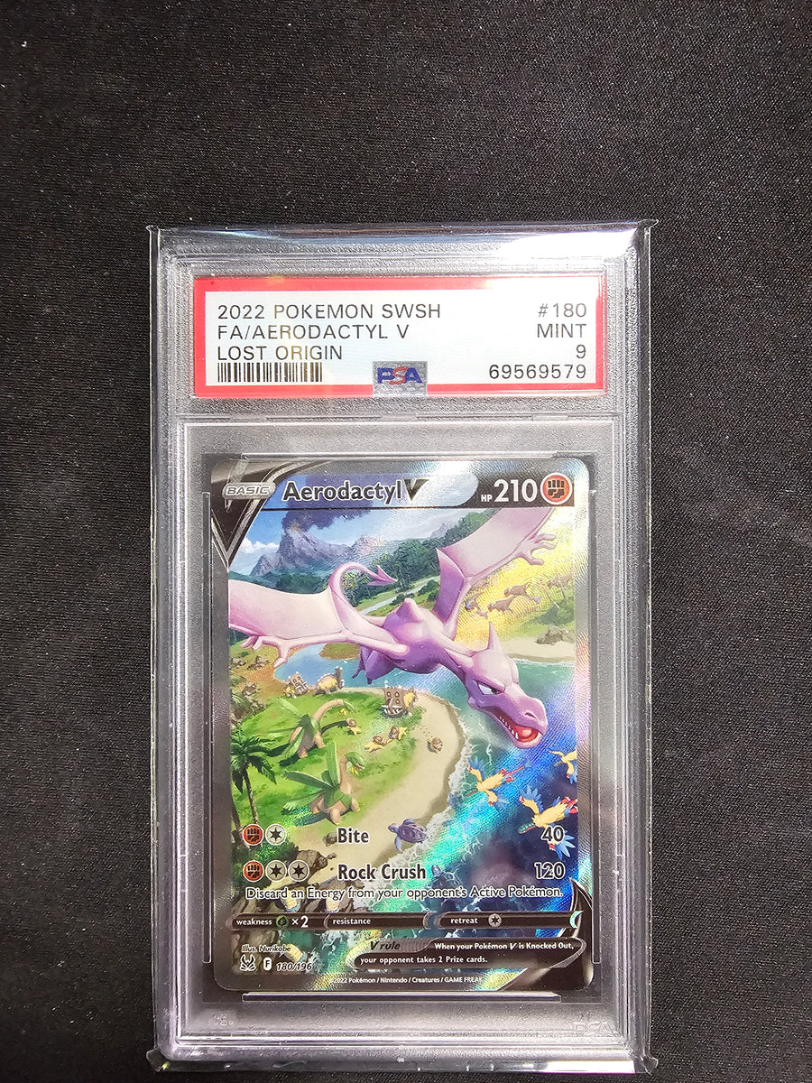 2022 POKEMON LOST ORIGIN AERODACTYL V 180/196 PSA MINT 9 Graded