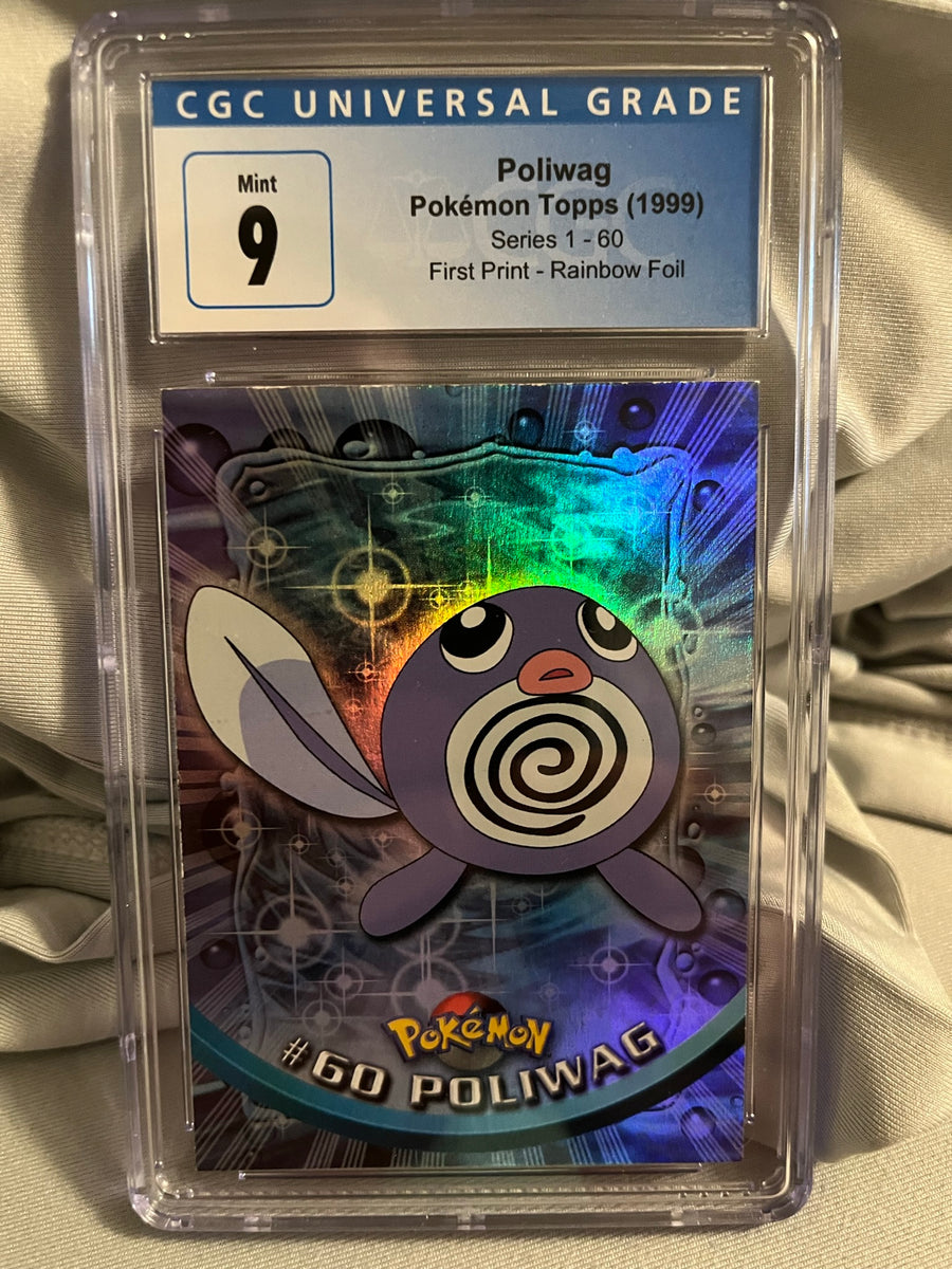 Poliwag Pokemon Topps (1999) Series 1 - 60 First Print - Rainbow Foil