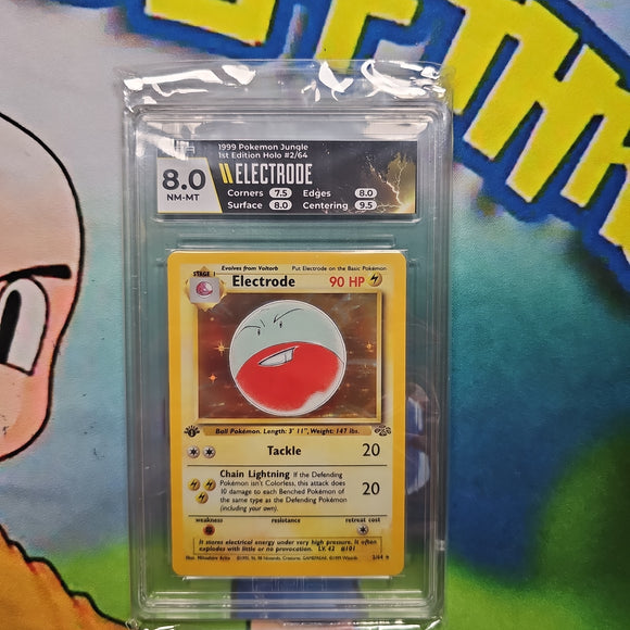 1999 POKEMON JUNGLE 1ST EDITION HOLO #2/64 ELECTRODE HGA 8 CERT ZBBDQ58HHR