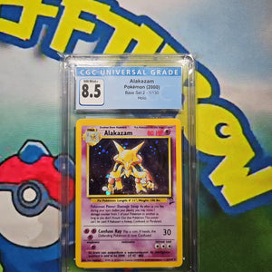 ALAKAZAM POKEMON (2000) BASE SET 2 - 1/130 HOLO CGC 8.5 CERT 3789326015