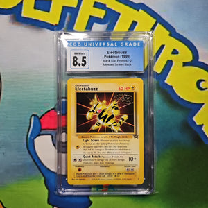 ELECTABUZZ POKEMON (1999) BLACK STAR PROMOS - 2 MEWTWO STRIKES BACK CGC 8.5 CERT 4066829030