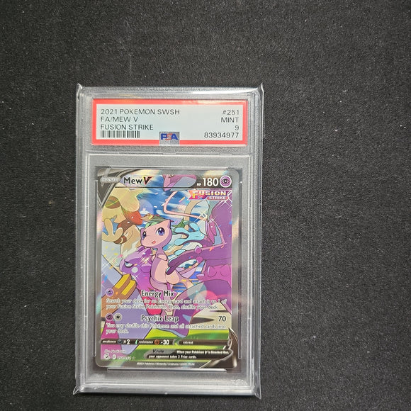 2021 POKEMON SWSH FA/MEW V FUSION STRIKE PSA 9 CERT 83934977