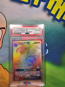 2019 POKEMON SUN & MOON FA/DRAGONITE GX UNIFIED MINDS - SECRET PSA 10 CERT 59067818