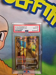 2016 POKEMON XY FA/DRAGONITE EX EVOLUTIONS PSA 10 CERT 62265836