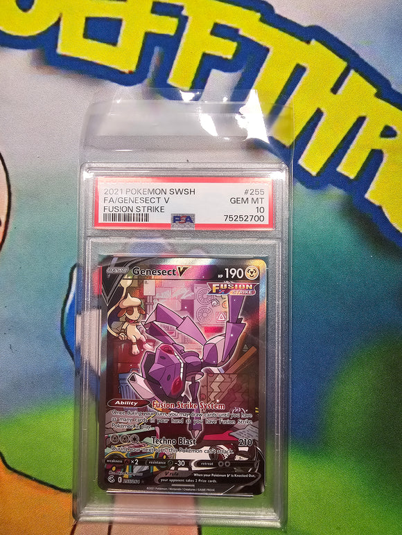 2021 POKEMON SWSH FA/GENESECT V FUSION STRIKE PSA 10 CERT 75252700