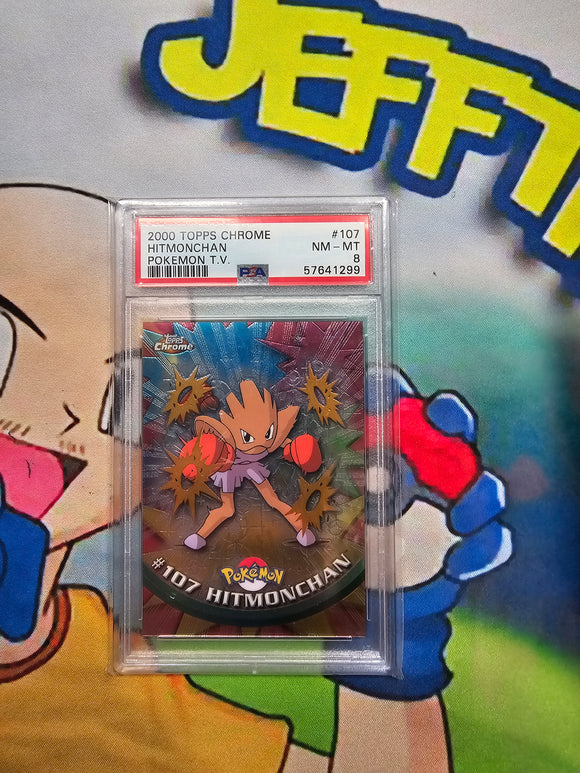2000 TOPPS CHROME HITMONCHAN POKEMON T.V. - PSA 8 CERT 57641299