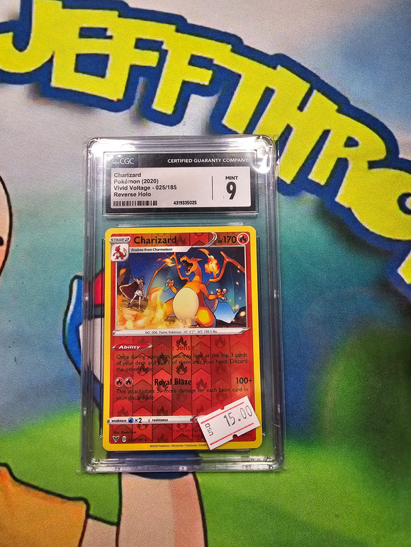 CHARIZARD POKEMON (2020) VIVID VOLTAGE - 025/185 REVERSE HOLO CGC 9 CERT 4319335025