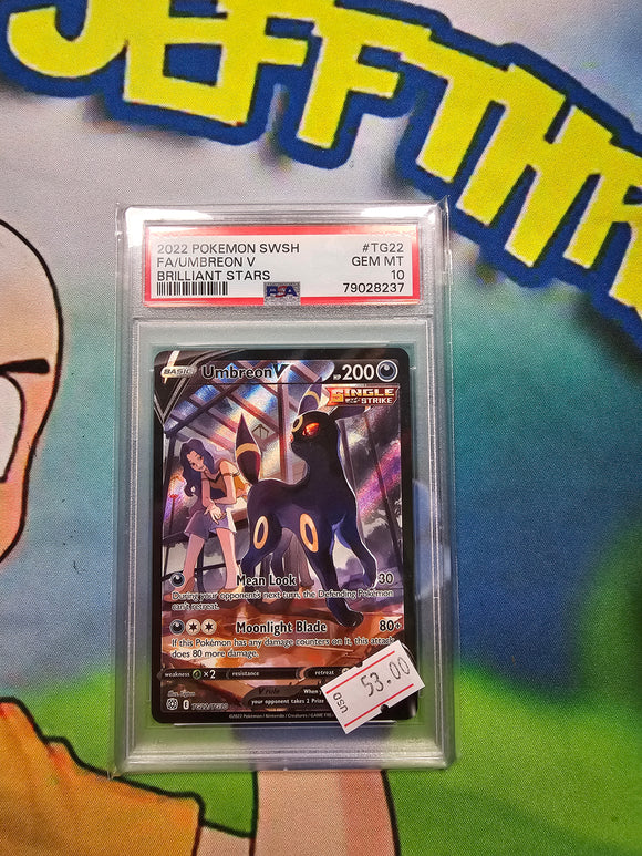 2022 POKEMON SWSH FA/UMBREON V BRILLIANT STARS PSA 10 CERT 79028237