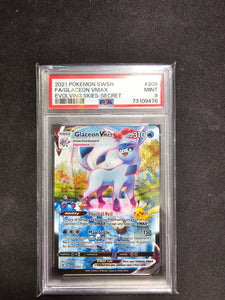 PSA 9 MINT Pokemon TCG Glaceon VMAX Evolving Skies 209/203 Holo Secret Jeffthrowcards PSA 9 MINT Pokemon TCG Glaceon VMAX Evolving Skies 209/203 Holo Secret Jeffthrowcards