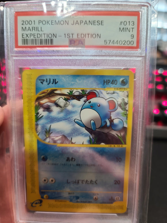 2001 POKEMON JAPANESE MARILL EXPEDITION - 1ST EDITION PSA 9 GRADED CARD