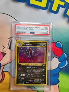 2000 P.M. Japanese NEO 3 HOUNDOOM - HOLO - PSA 8 Graded Card