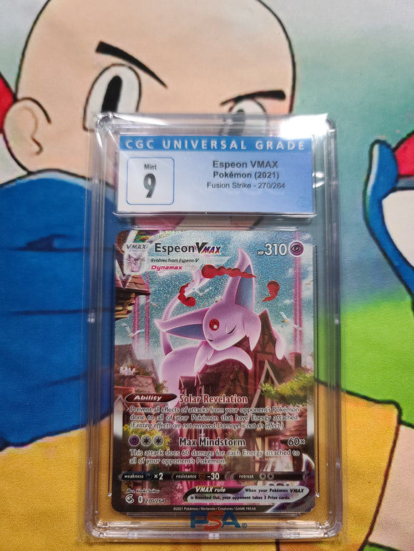 Espeon VMAX Pokemon (2021) Fusion Strike - 270/264 - CGC 9 Graded Card