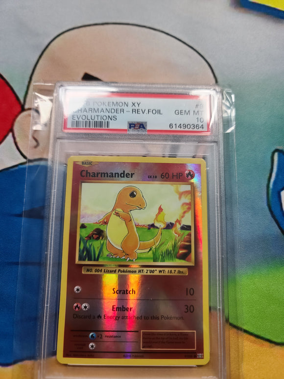 2016 POKEMON XY CHARMANDER - REV.FOIL EVOLUTIONS - PSA 10 - Graded Car Jeffthrowcards 2016 POKEMON XY CHARMANDER - REV.FOIL EVOLUTIONS - PSA 10 - Graded Car Jeffthrowcards