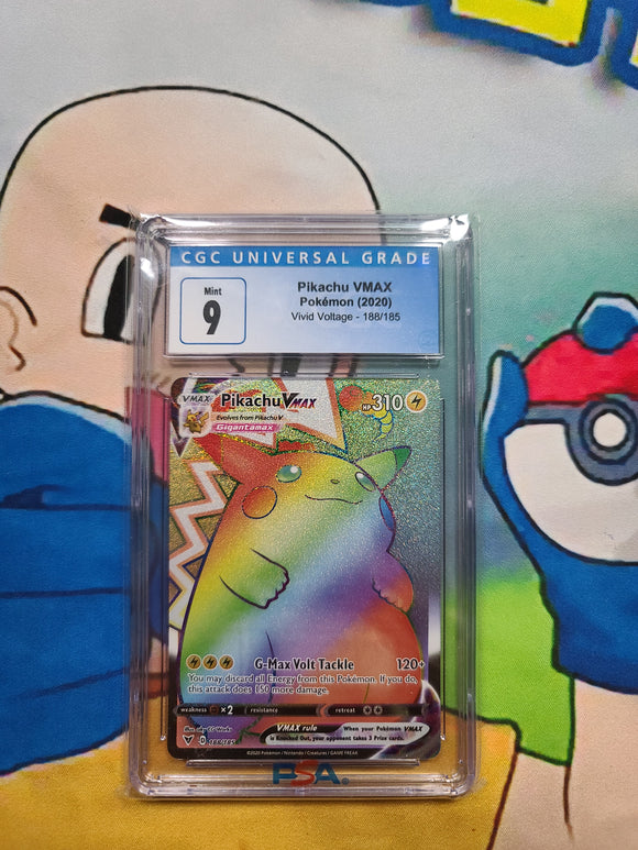 Pikachu VMAX Pokemon (2020) Vivid Voltage - 188/185 - CGC 9 Graded Card