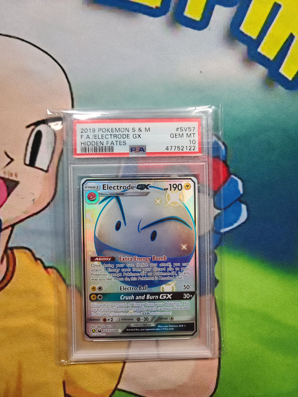 2019 POKEMON S & M F.A./ELECTRODE GX HIDDEN FATES - PSA 10 Graded Card