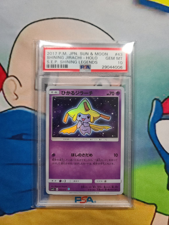 2017 P.M. JPN. SUN & MOON SHINING JIRACHI - HOLO S.E.P. SHINING LEGENDS - PSA 10 Graded Card