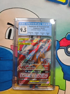 RESHIRAM & CHARIZARD GX POKEMON (2019) UNBROKEN BONDS - 194/214 - CGC 9.5 Graded Card