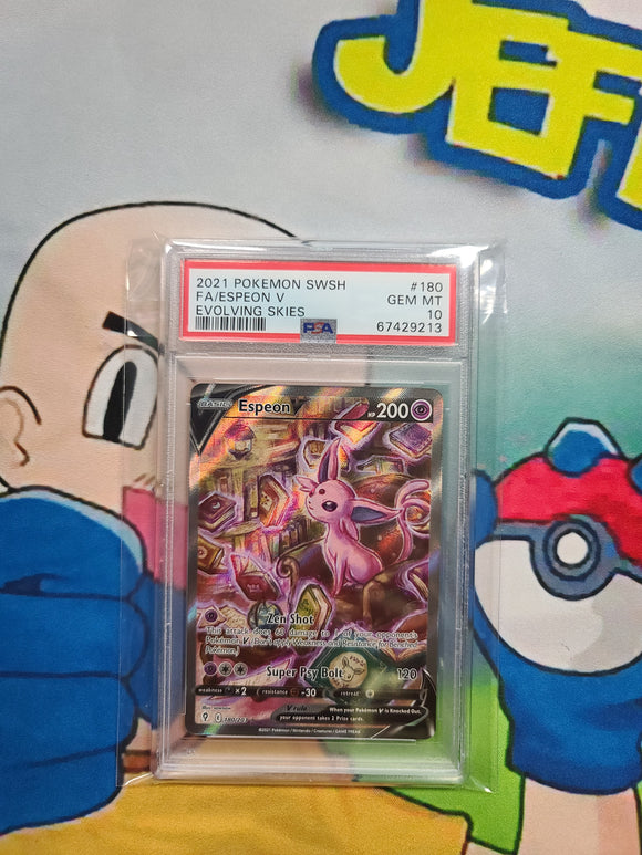 2021 POKEMON SWSH FA/ESPEON V EVOLVING SKIES - PSA 10 GRADED CARD