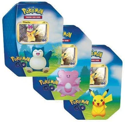 Pokemon GO Gift Tins - All 3 Tins! (Pikachu, Snorlax, Blissey) : 12 Total Booster Packs + promos!