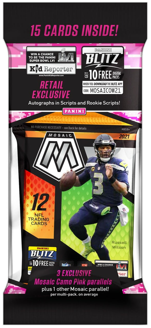 NFL Panini 2021 Mosaic Football Trading Card VALUE Pack