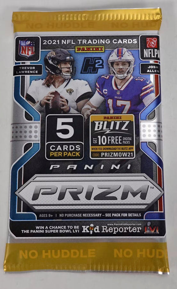 2021 Panini Prizm No Huddle Football Hobby Box Pack (1 Pack)