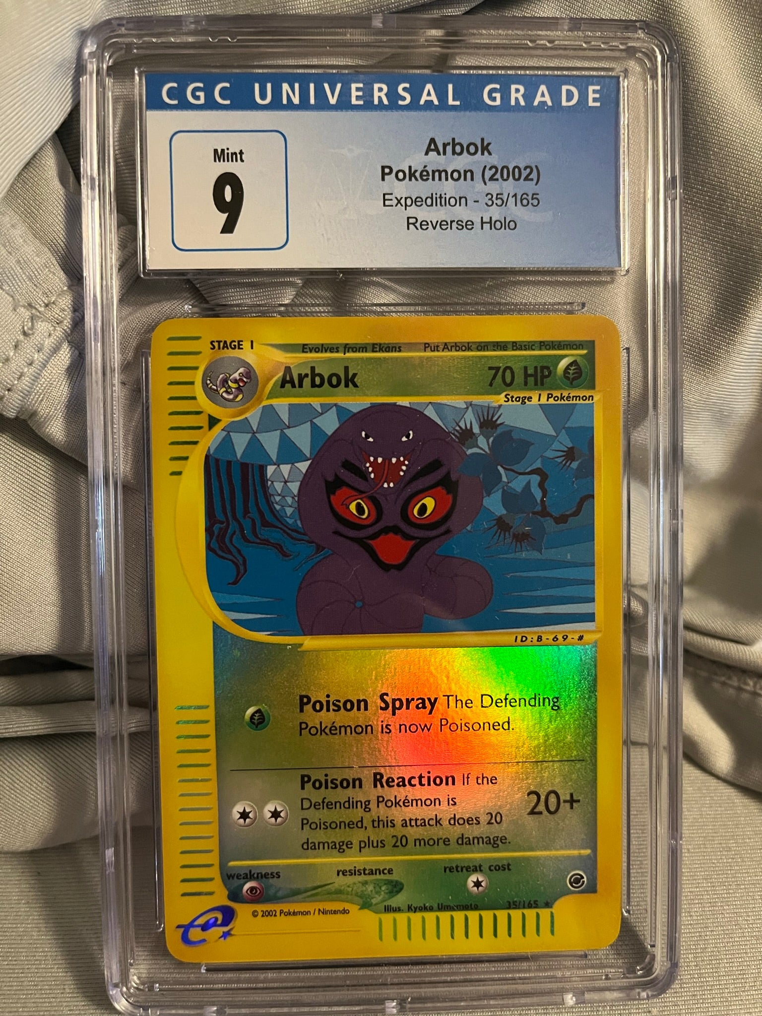 Arbok Pokemon (2002) Expedition - 35/165 Reverse Holo - CGC 9 Graded C Jeffthrowcards Arbok Pokemon (2002) Expedition - 35/165 Reverse Holo - CGC 9 Graded C Jeffthrowcards