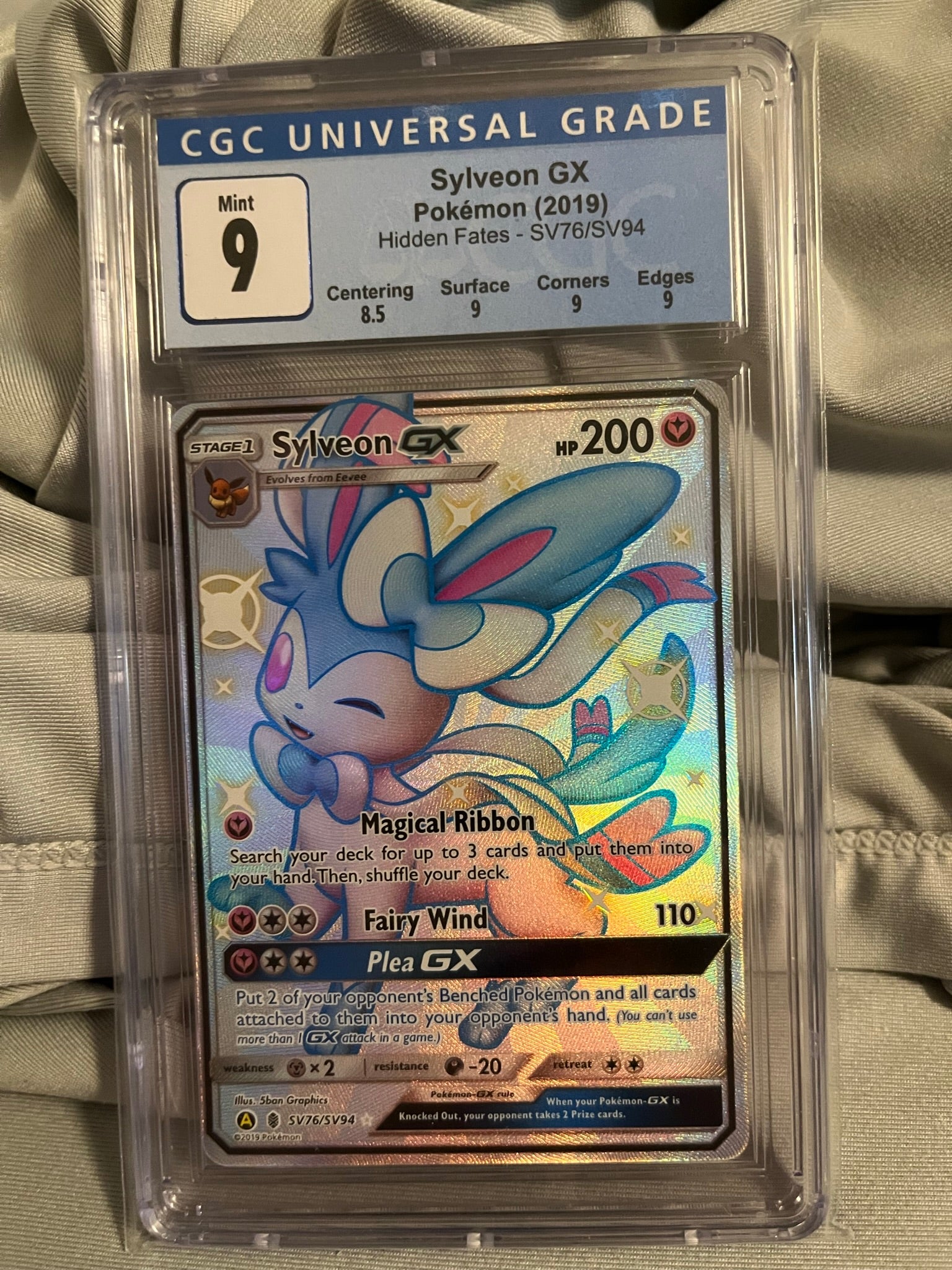 Sylveon GX Pokemon (2019) Hidden Fates - SV78/SV94 - CGC 9 Graded Card Jeffthrowcards Sylveon GX Pokemon (2019) Hidden Fates - SV78/SV94 - CGC 9 Graded Card Jeffthrowcards