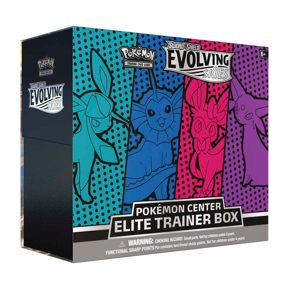 Pokemon TCG: Sword & Shield-Evolving Skies Pokémon Center Elite Trainer Box (Vaporeon, Espeon, Glaceon & Sylveon)