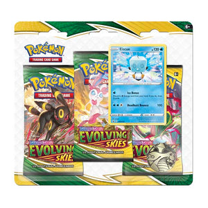 Evolving Skies 3 Booster Packs, Eiscue Promo Card & Coin