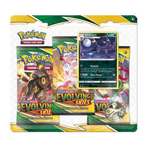 Evolving Skies 3 Booster Packs, Umbreon Promo Card & Coin