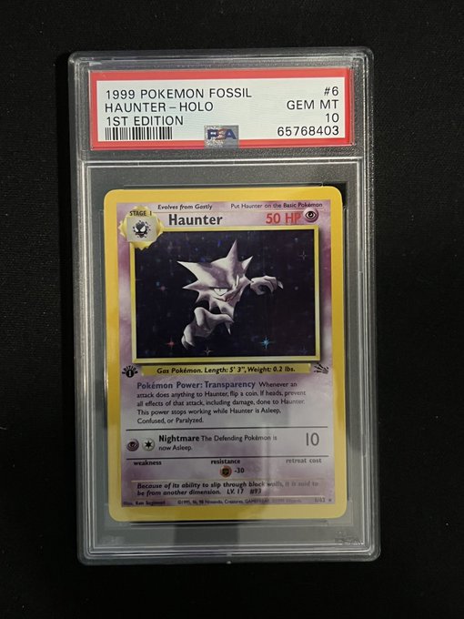 1999 POKEMON FOSSIL HAUNTER - HOLO 1ST EDITION - PSA 10 GRADED CARD Jeffthrowcards 1999 POKEMON FOSSIL HAUNTER - HOLO 1ST EDITION - PSA 10 GRADED CARD Jeffthrowcards
