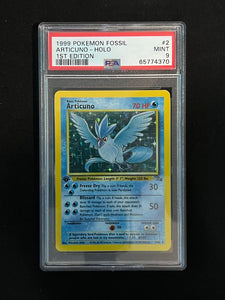 1999 POKEMON FOSSIL ARTICUNO - HOLO 1ST EDITION - PSA 9 GRADED CARD