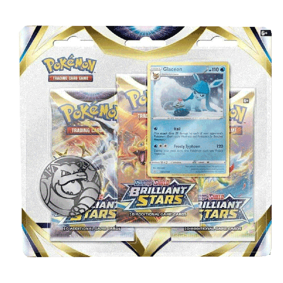 Pokemon Brilliant Stars 3 Pack Blister Glaceon