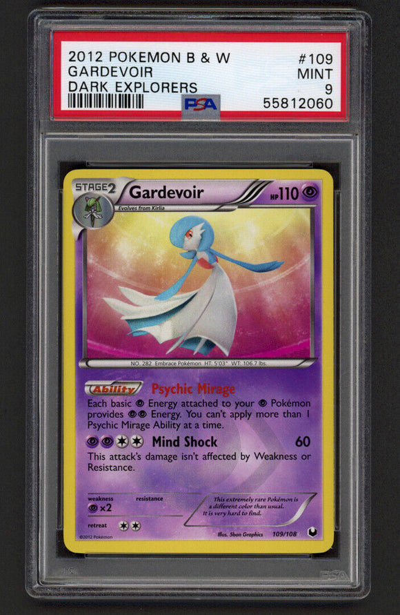 2012 POKEMON B & W GARDEVOIR DARK EXPLORERS - PSA 9 Graded Card